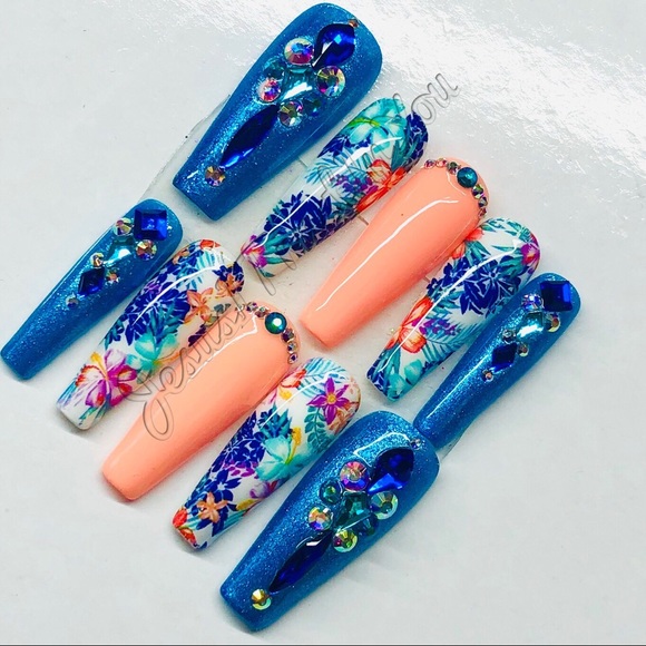 GOD WILL - LONG BALLERINA PRESS ON NAILS - Picture 9 of 12